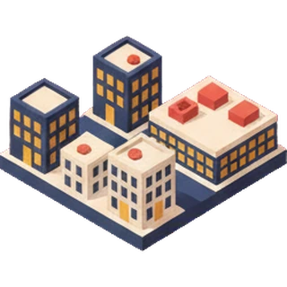 Two city blocks, one twice the size